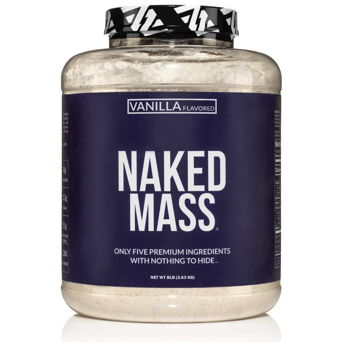 NAKED Vanilla Mass présenté dans son pot, ingrédients simples et naturels.