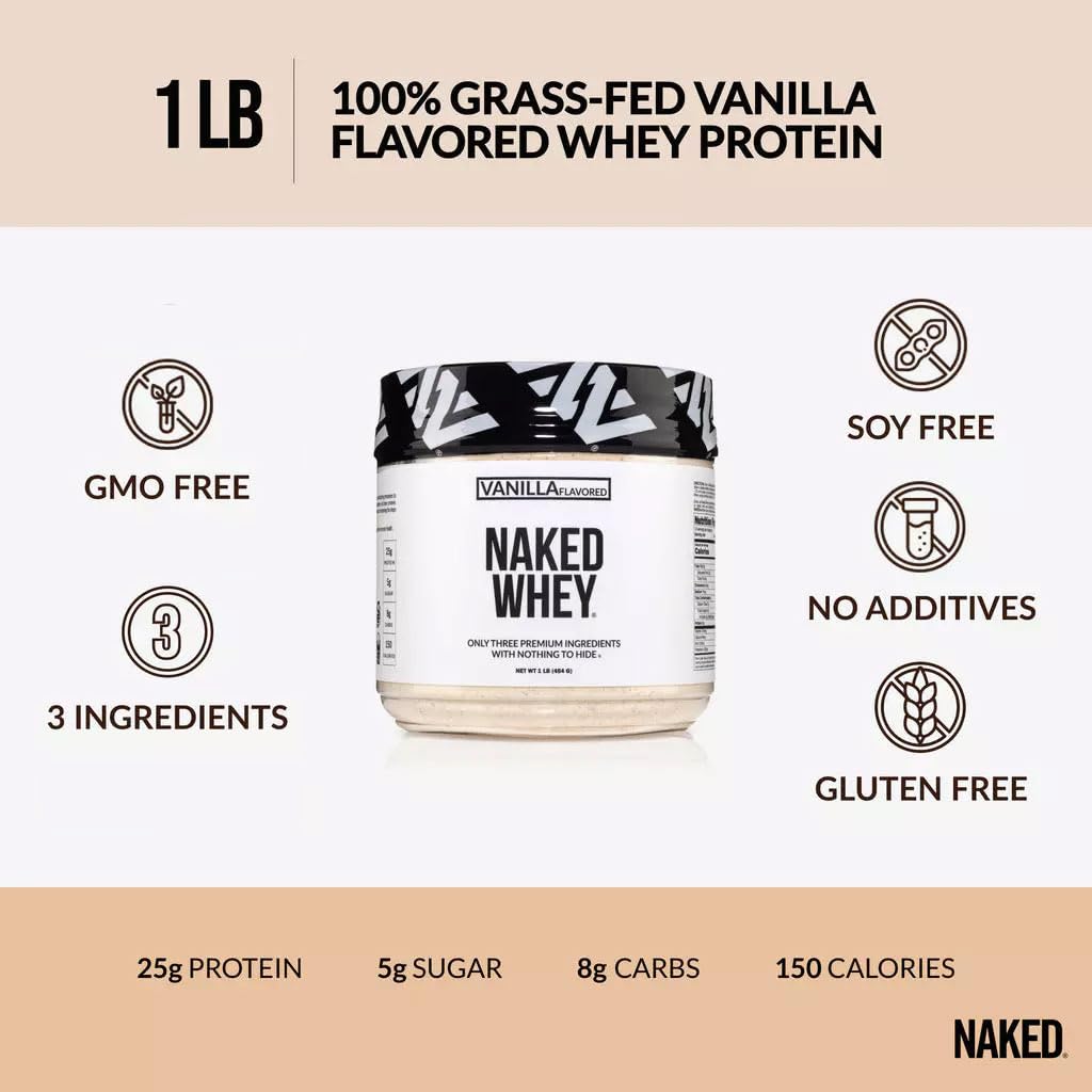NAKED Vanilla Whey Sucre Coco Bio — douceur naturelle sans édulcorants artificiels.