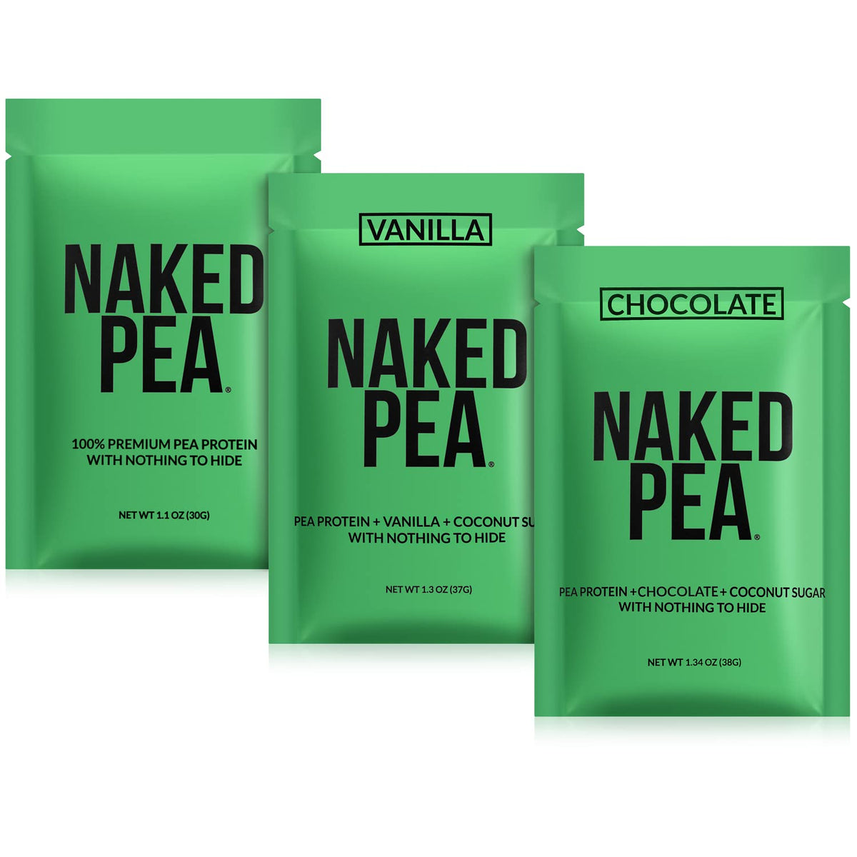 NAKED échantillon pack face emballage clair, pratique à saisir