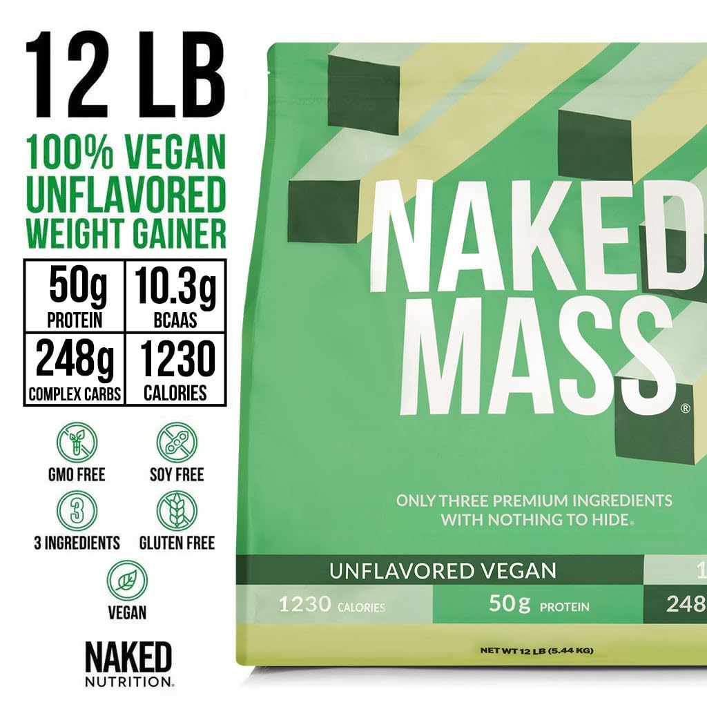 NAKED Vegan Mass protéines pois et riz: mélange protéique complet pour vegan.