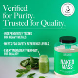 NAKED Vegan Mass sans lactose et sans gluten pour profils sensibles.