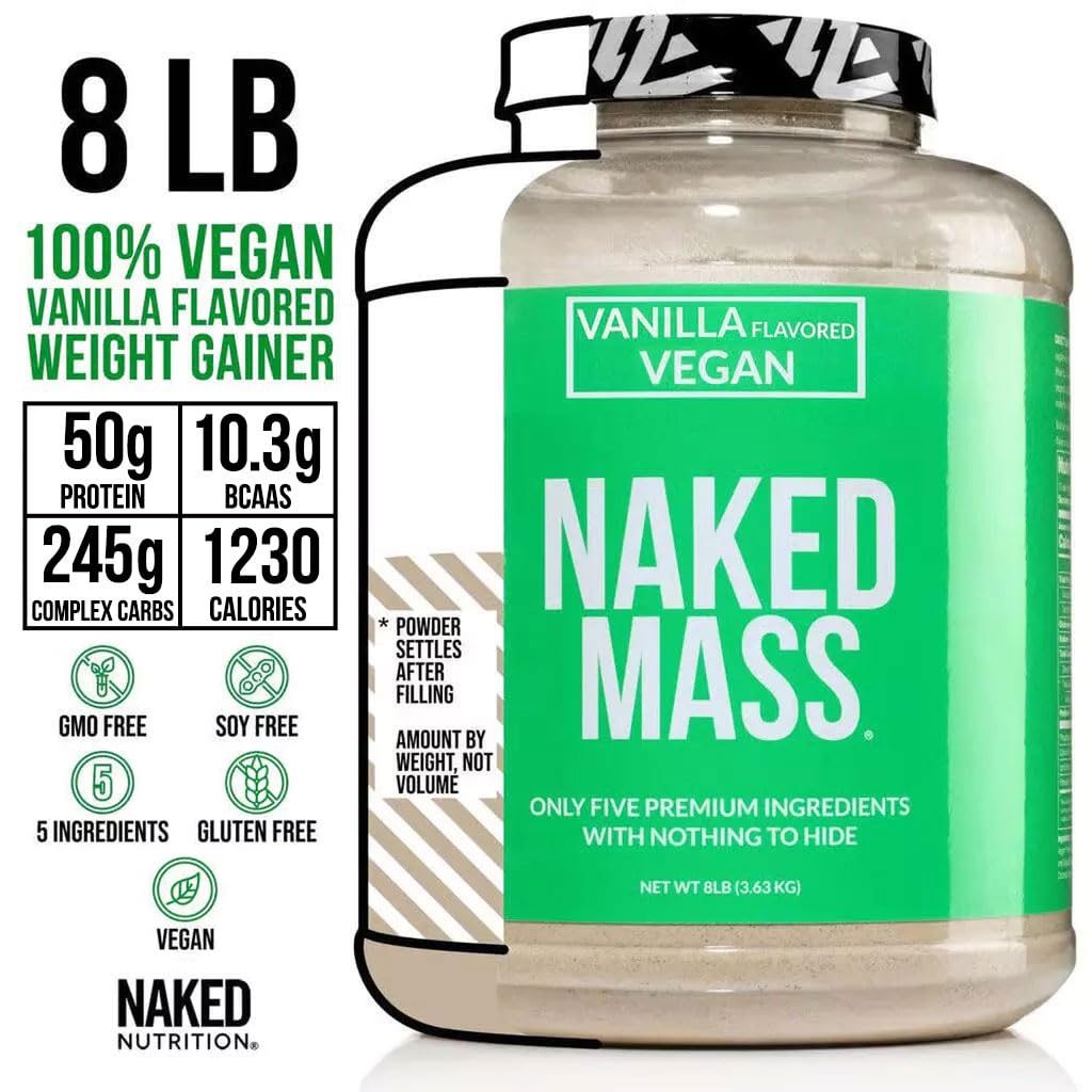 NAKED Vegan Mass Vanilla — tableau nutrition lisible pour suivre vos apports