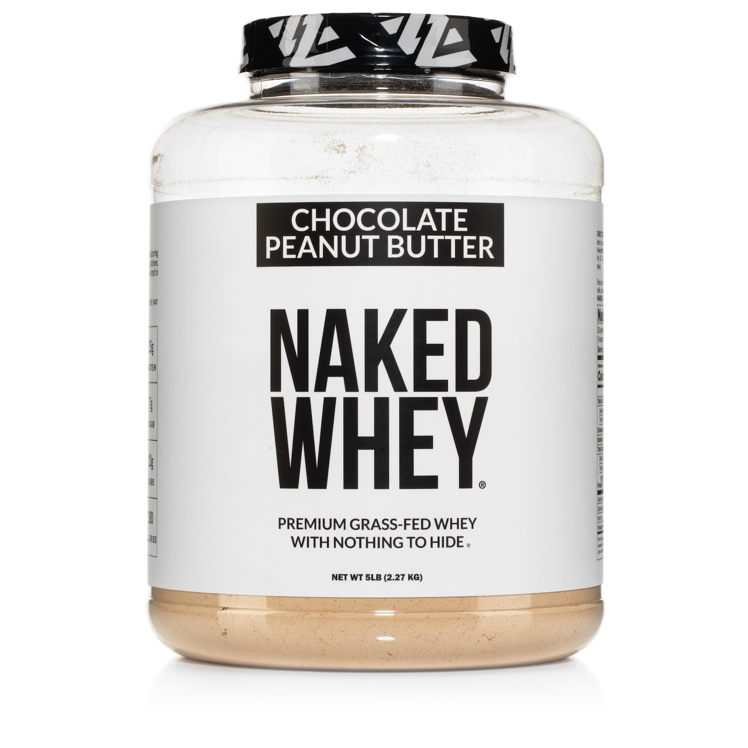 NAKED Whey Chocolat Beurre Noisette — bouteille montrant une nutrition riche et naturelle.