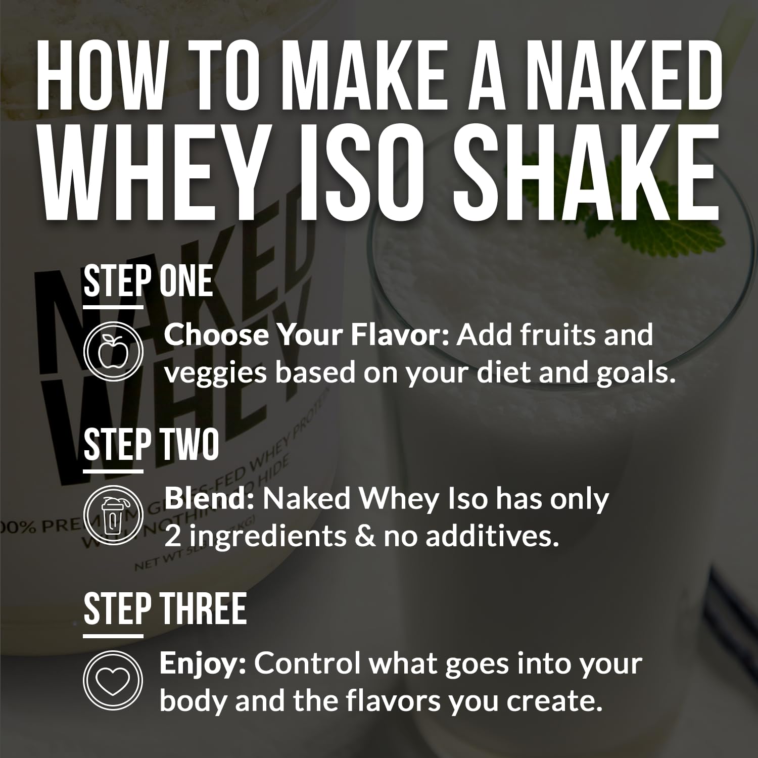 NAKED Whey Isolate – 30 g de protéine par portion, pratique et polyvalente