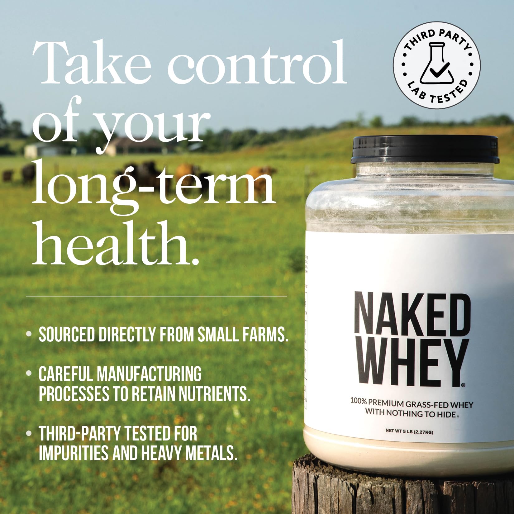 Profil nutrition Naked Whey — 25 g de protéines par portion.
