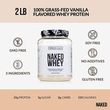 NAKED Whey Vanilla — doseur inclus pour mesurer une portion précise.