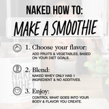 NAKED Whey Vanilla — ingrédients simples et naturels sans OGM, soja ni gluten.