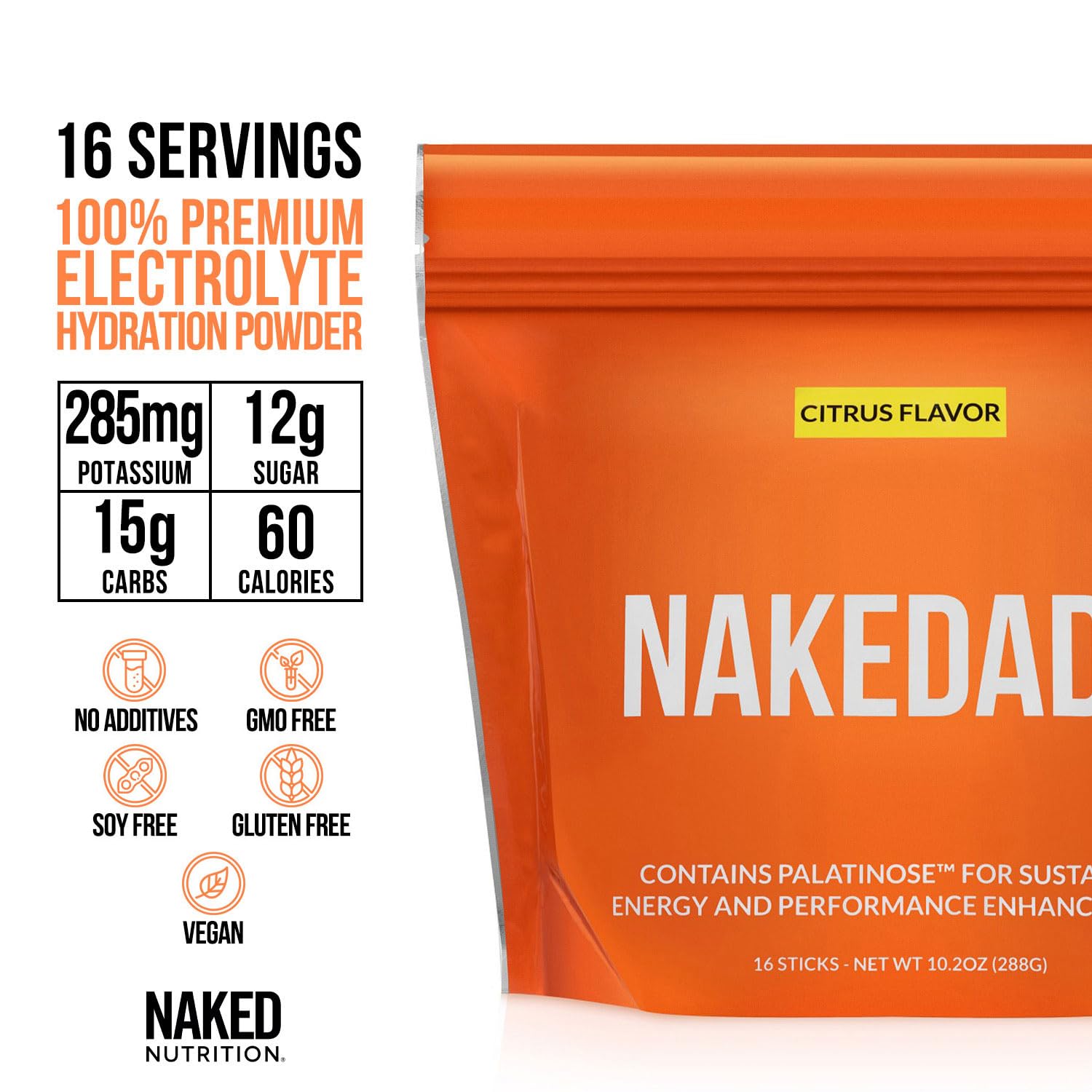 Nakedade Citrus dissolution eau, goût frais pour l'entraînement.