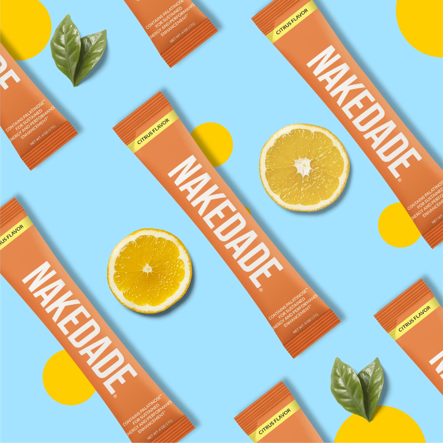 Nakedade Citrus emballage pratique, portable au gym ou en extérieur.
