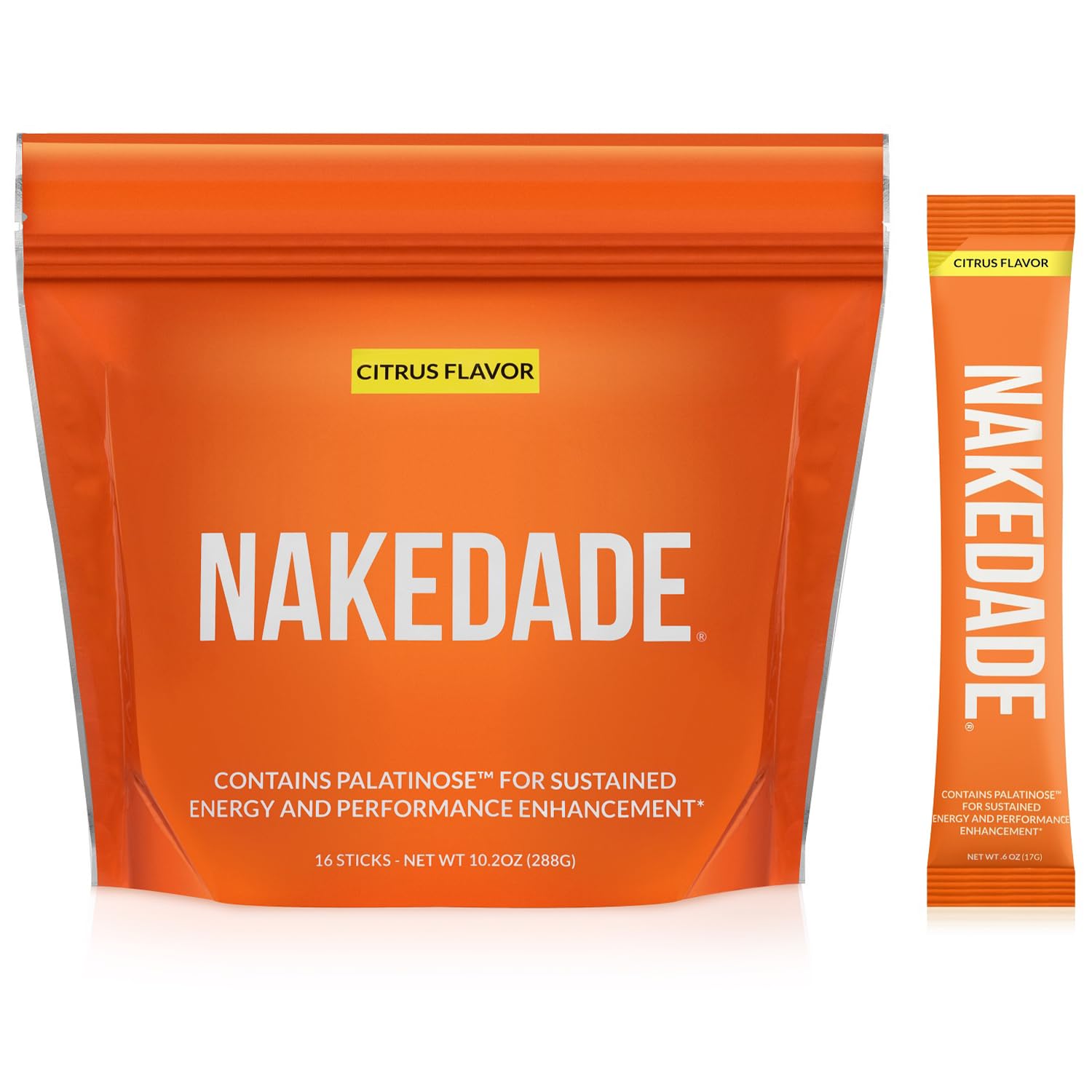 Nakedade Citrus poudre sport, hydratation durable et énergie stable.