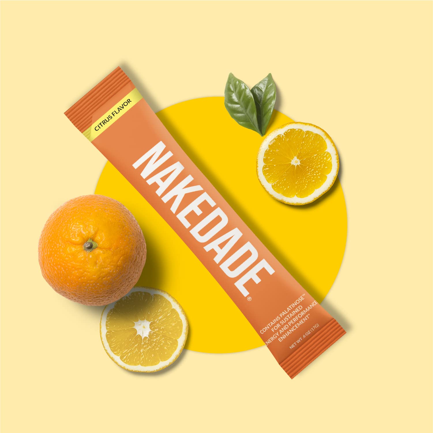 Nakedade Citrus sachet doseur, préparation rapide dans l'eau.