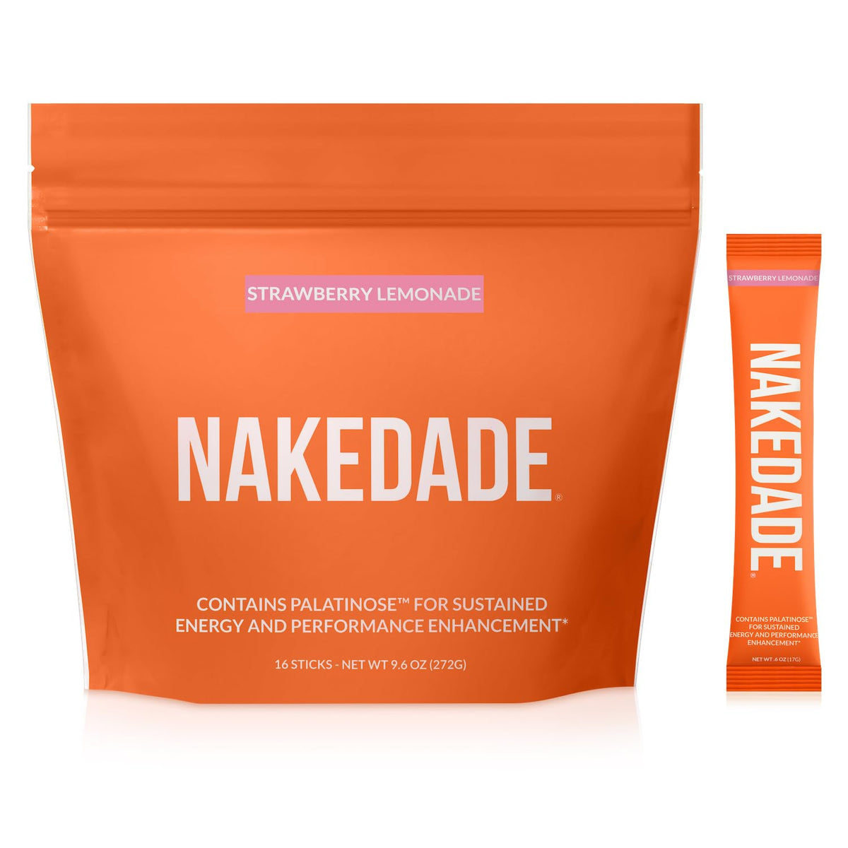 Nakedade poudre fraise-citron se mélange facilement dans l'eau pour une énergie durable.