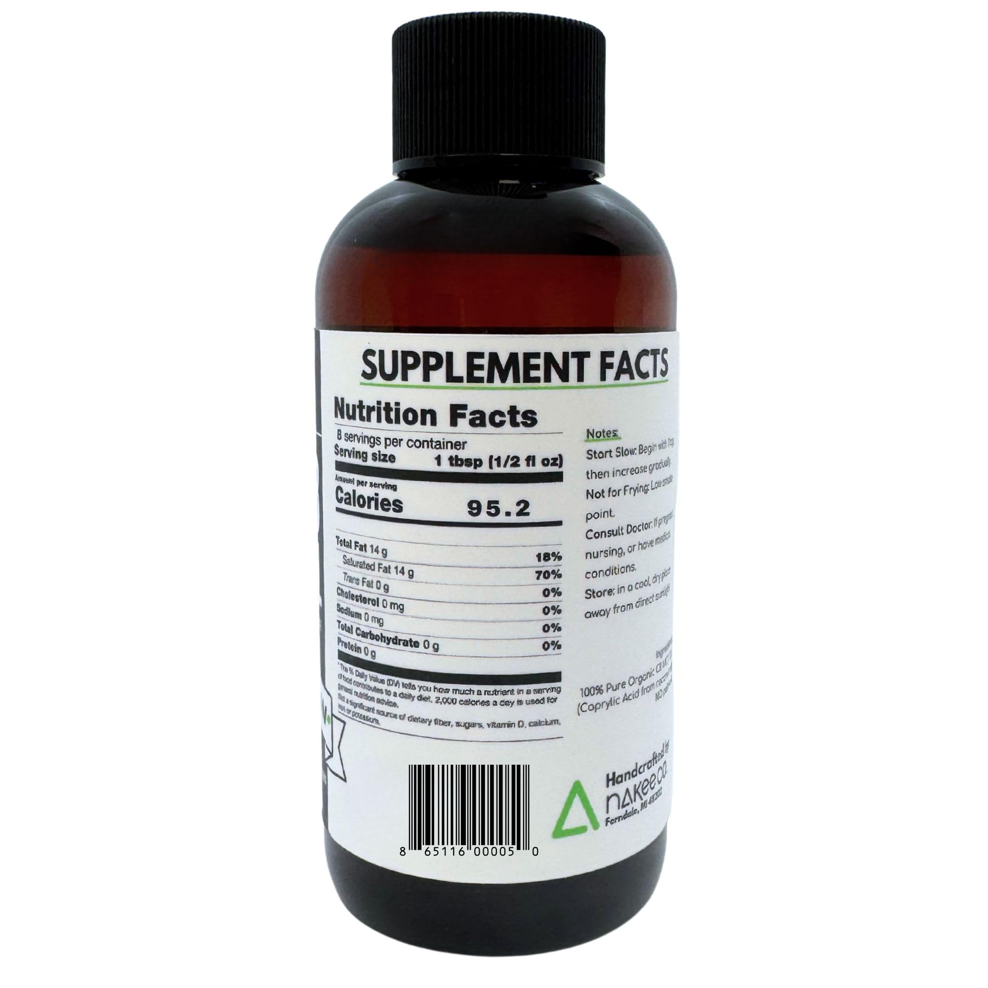 Nakee Butter C8 MCT Oil sans saveur; parfaite pour smoothies.