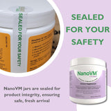 NanoVM pot scellé pour sécurité et fraîcheur.