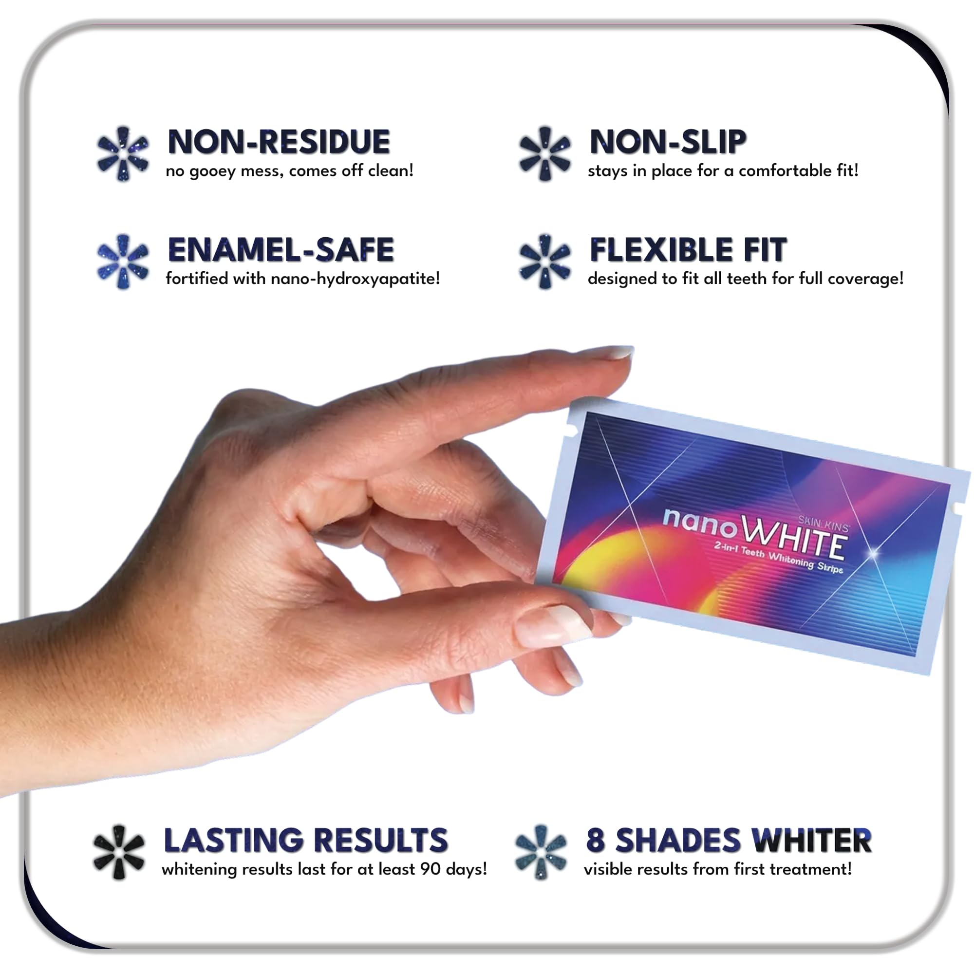 nanoWHITE bande-reminéralisation-émail, suggère une reminéralisation lors du blanchiment