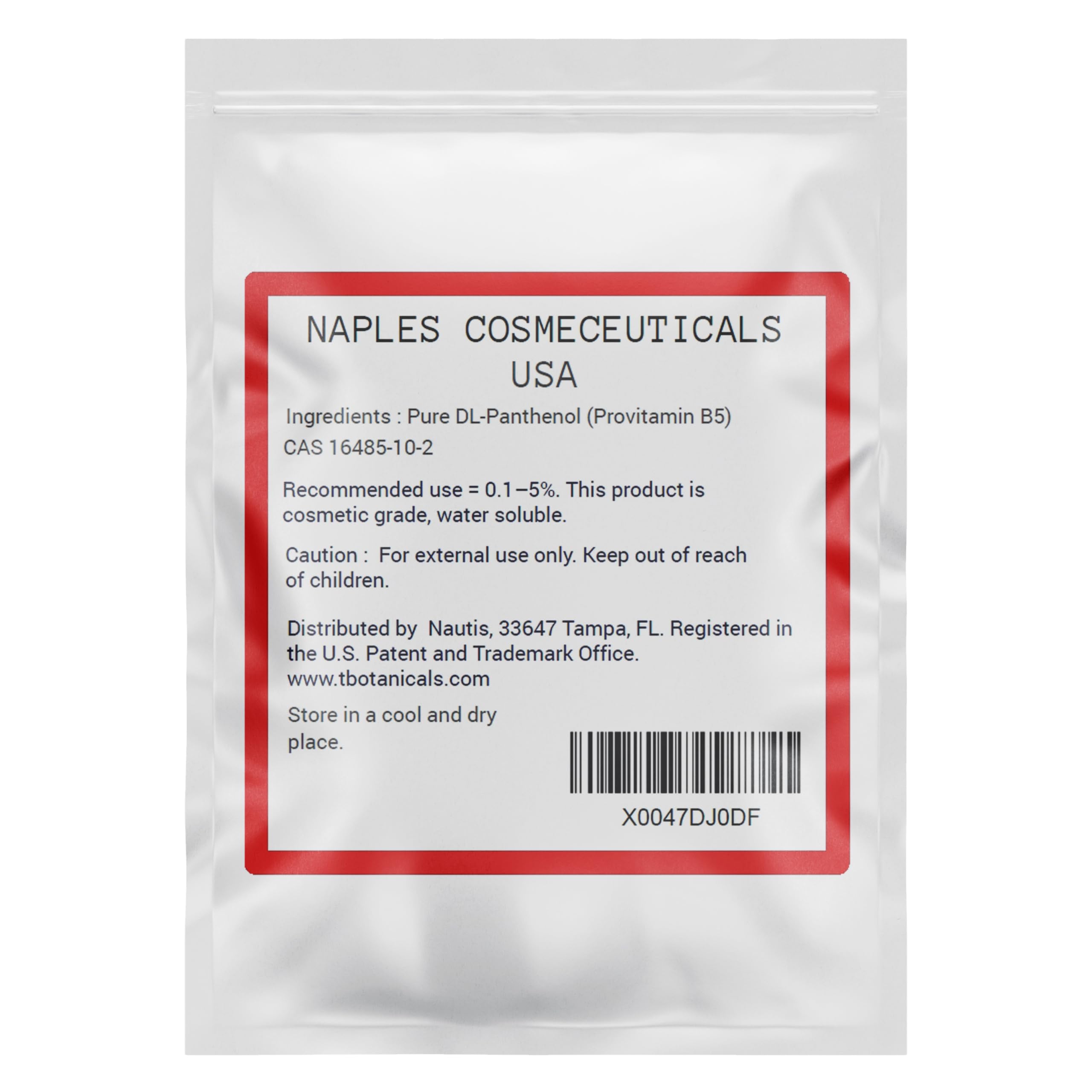 Utilisation polyvalente dans soins capillaires, peau et ongles Naples Panthenol