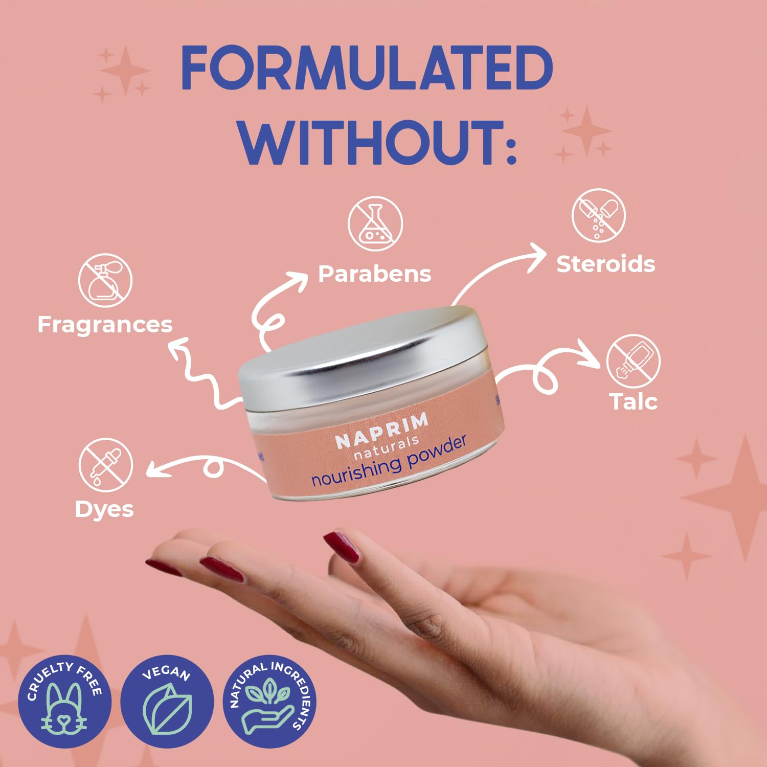 Naprim Naturals Poudre Nourrissante — sans parfum et sans talc pour une routine douce