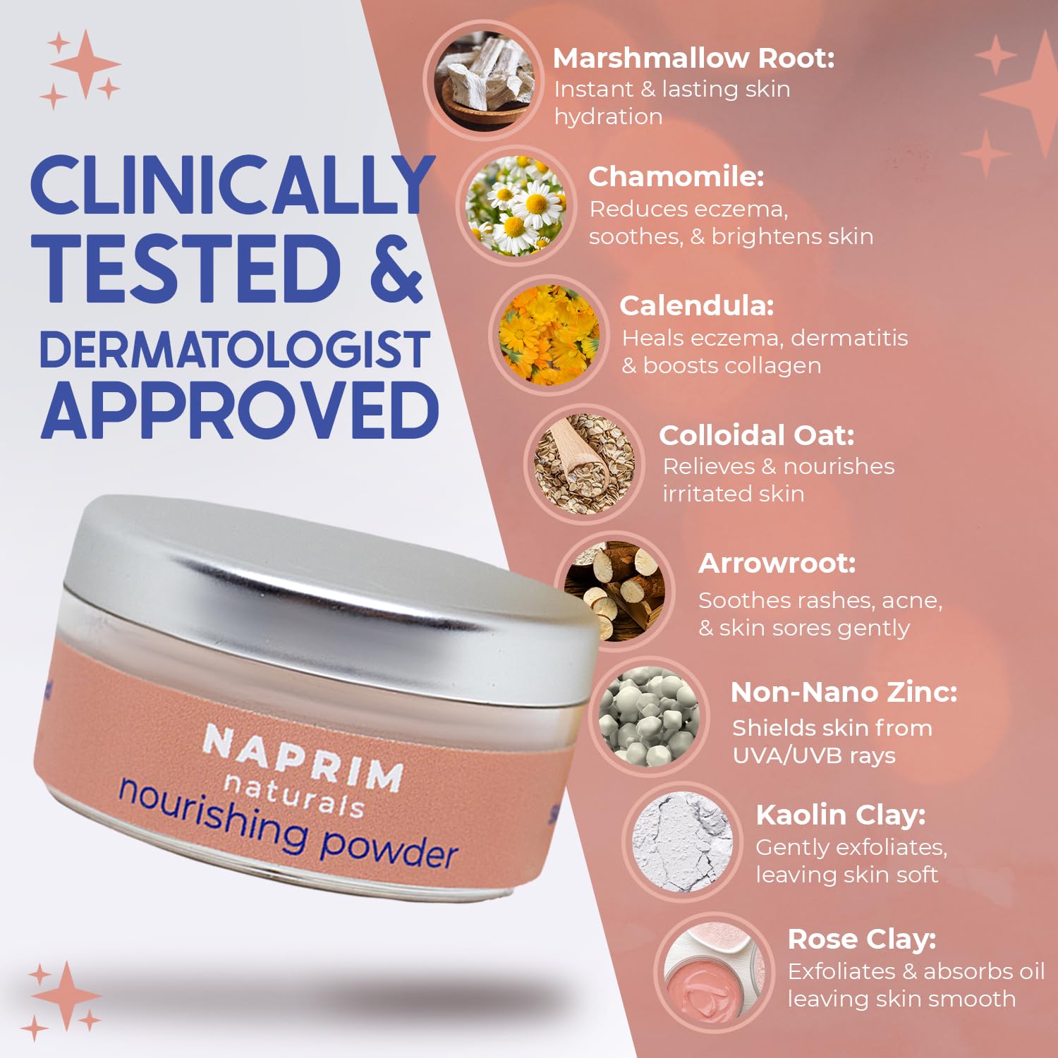 Naprim Naturals Poudre Nourrissante — zone affectée, apaisement précis des irritations