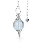Pendule Naribabu en quartz clair avec balle vector, outil précis pour divination.