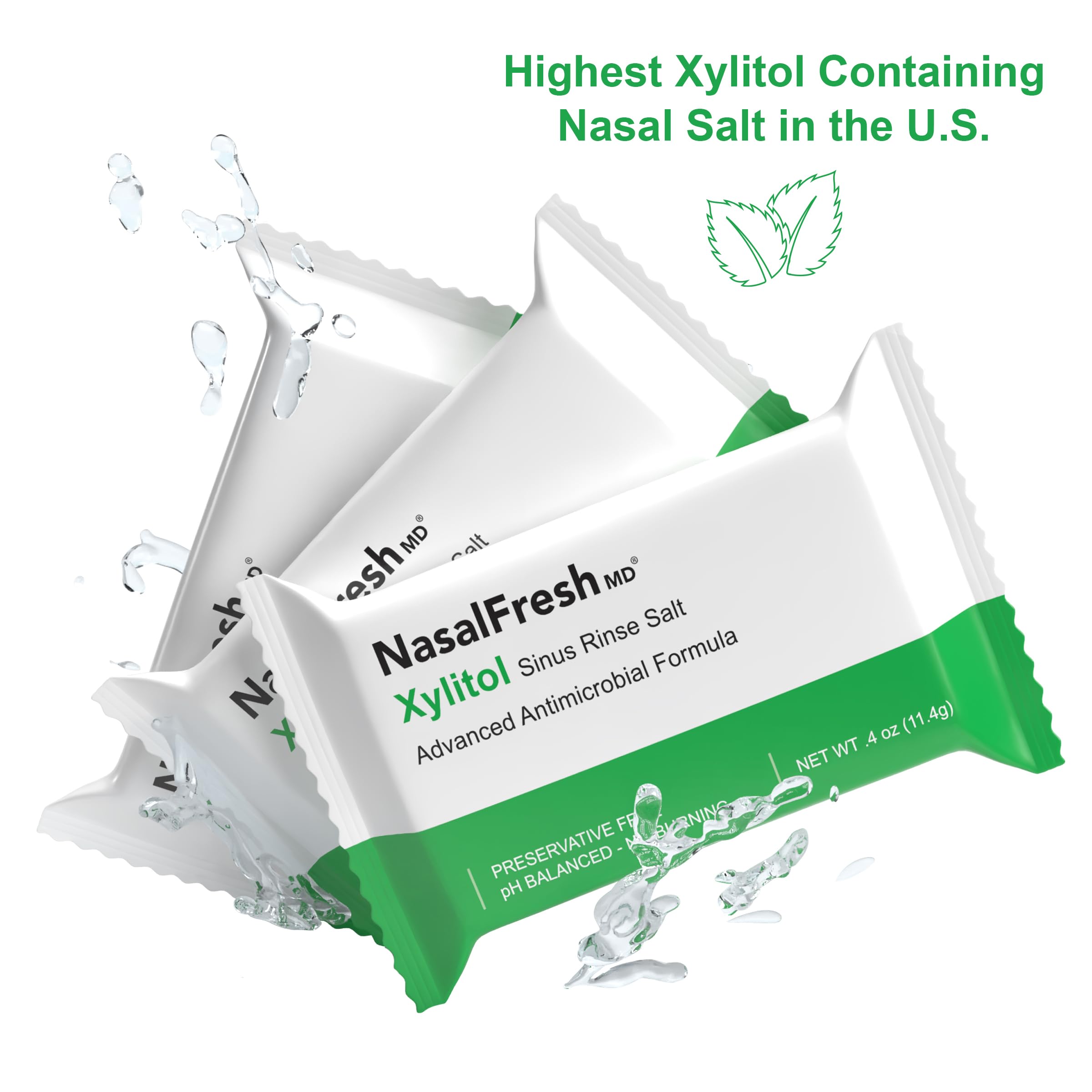 Boîte NASALFRESH MD affichant les sachets faciles à emporter.
