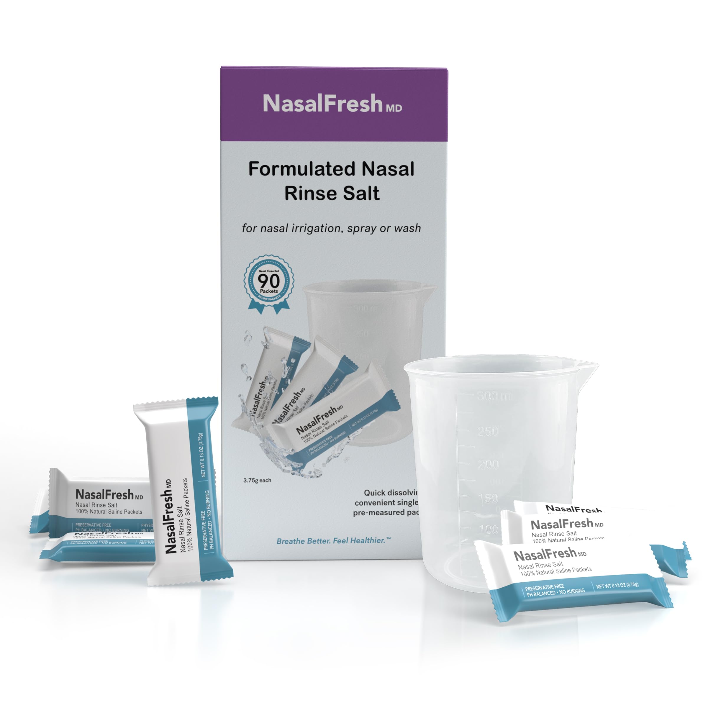 NASALFRESH MD sachets-saline pré-mesurés facilitent l'irrigation nasale quotidienne.