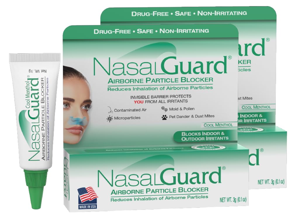 NasalGuard Gel : barrière autour des narines pour limiter les particules inhalées.
