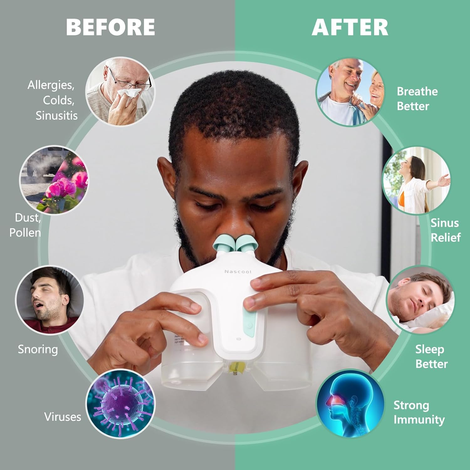 Sachets de sel Nascool, solution économique pour lavage nasal.