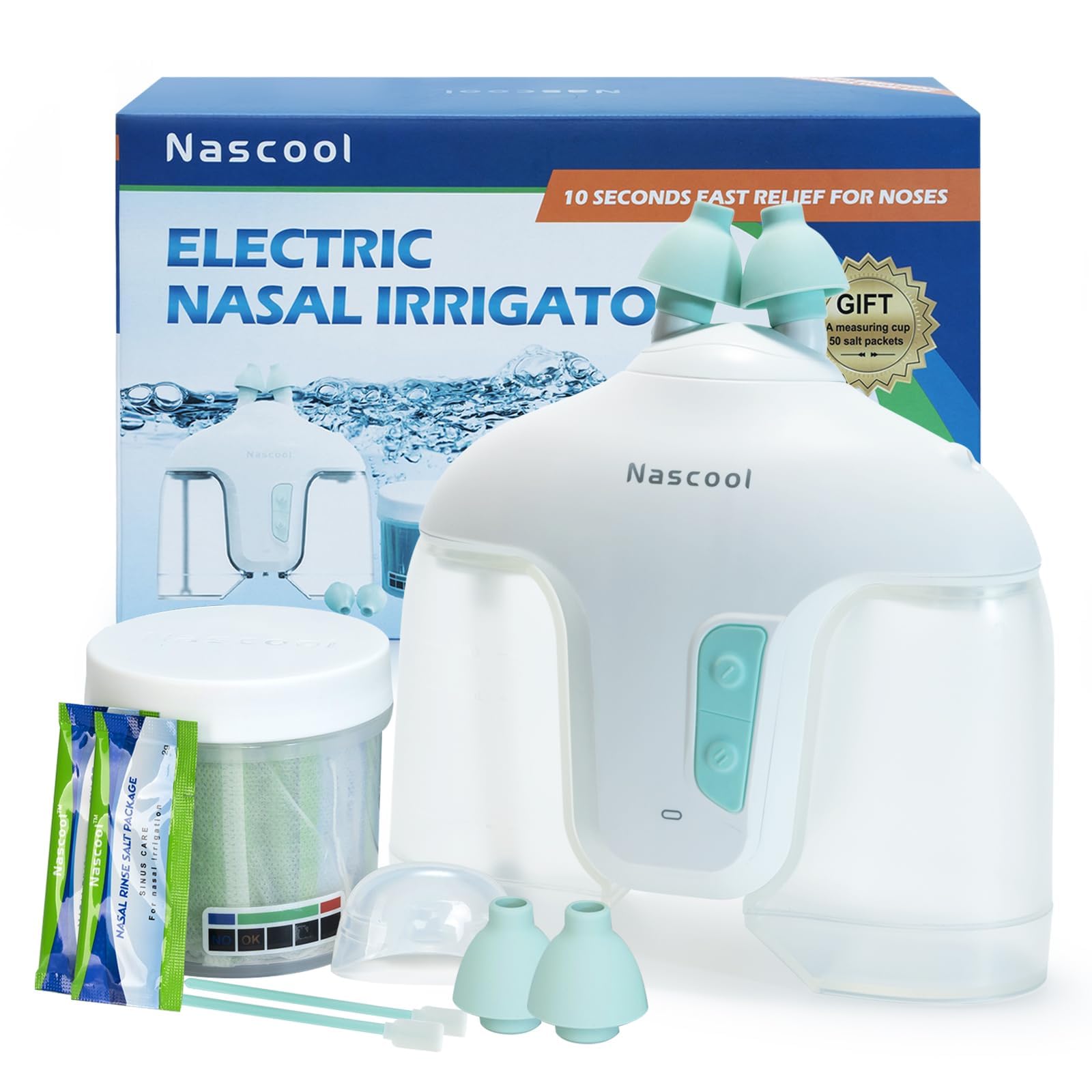 Nascool système nasal électrique avec bouteille, nettoyage efficace.