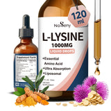 NaSeny gouttes lysine liquides – bouteille affichant 1000 mg, soutien potentiel des tissus.