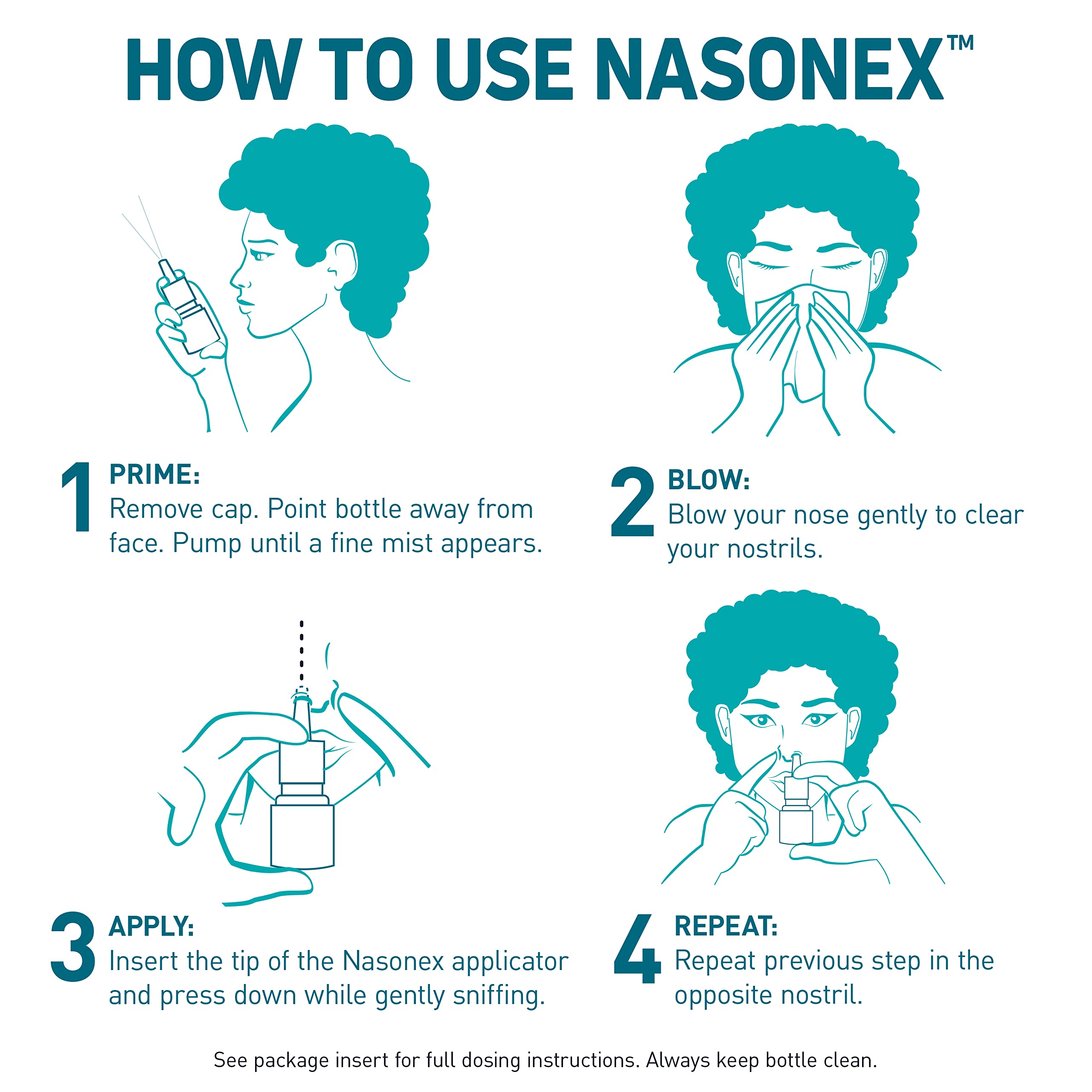 Nasonex scène utilisation, application simple sans effort.