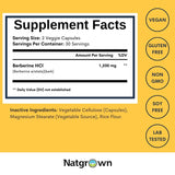 Natgrown Berberine HCl, capsules: format pratique pour une ingestion facile.