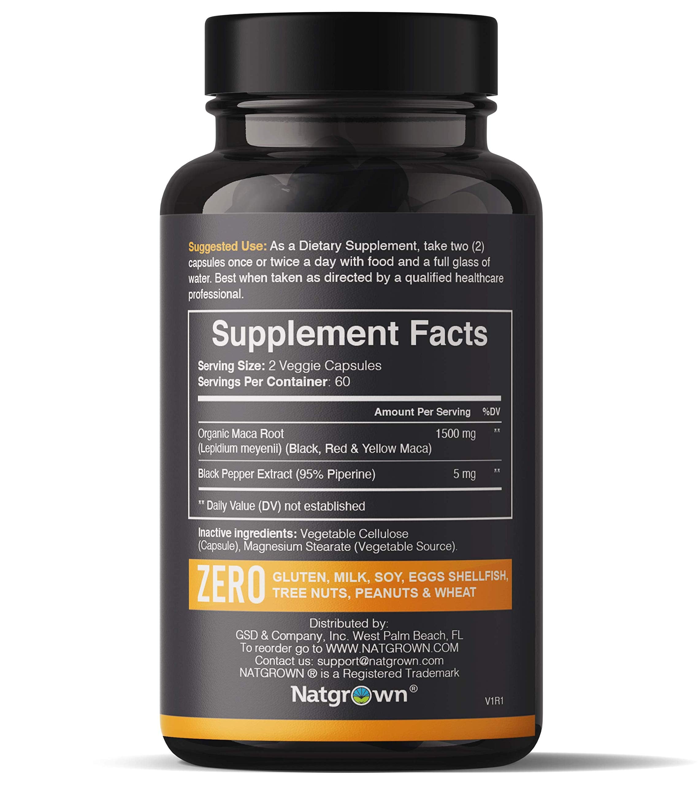 Natgrown Maca capsules boîte 120 gélules, énergie soutenue.