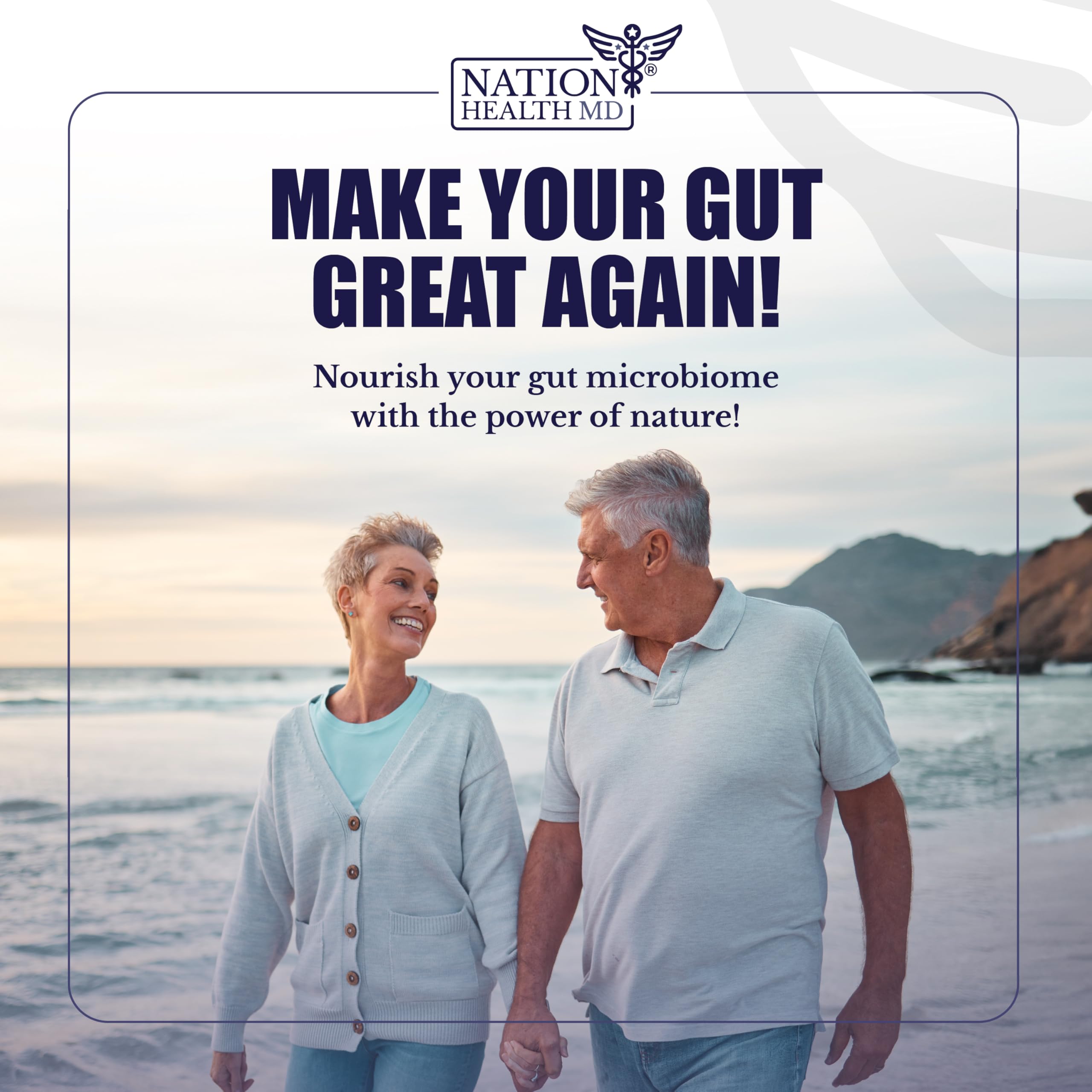 NATION HEALTH MD Prébiotiques – capsules faciles à prendre, intégration quotidienne.