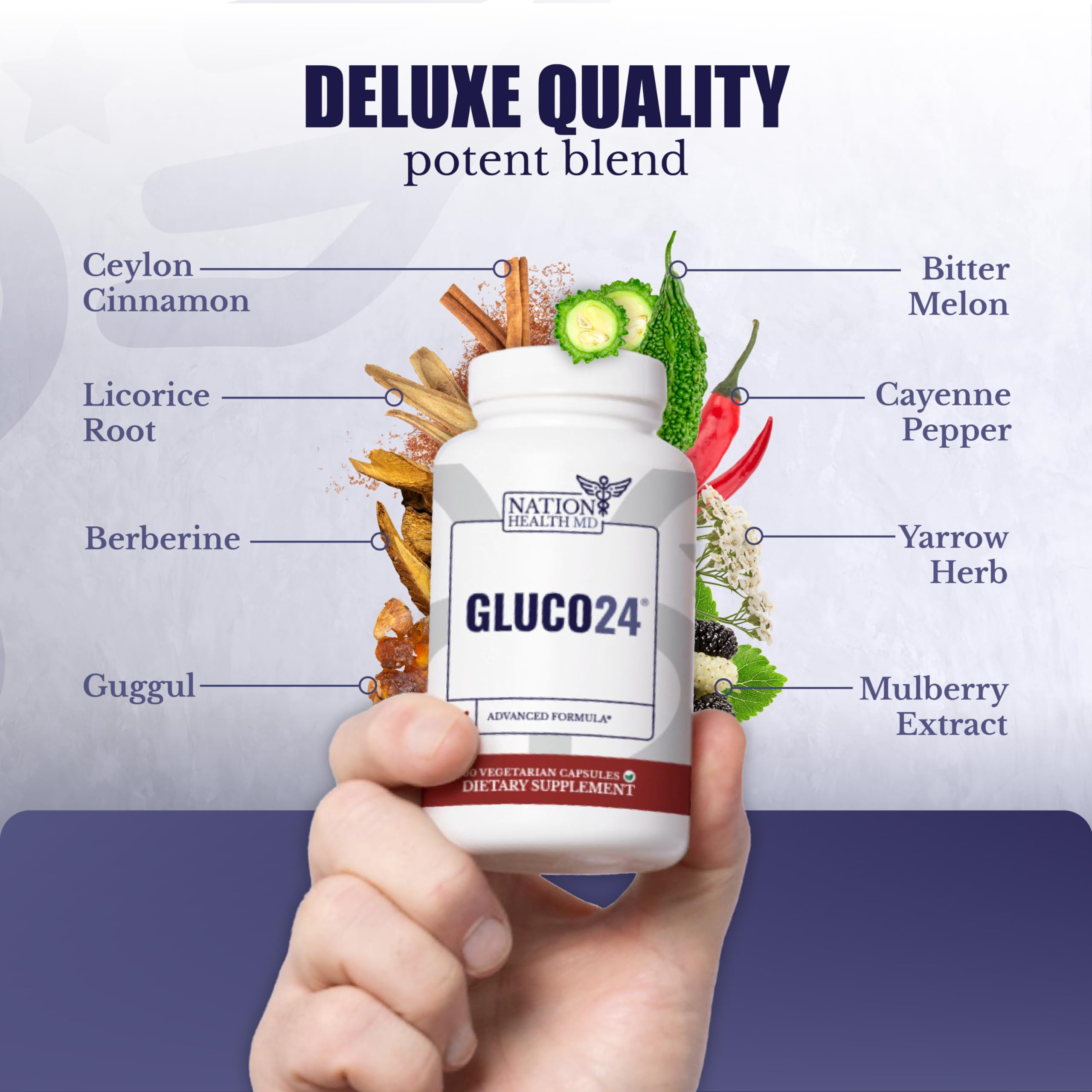 Gluco24: immunité soutenue par vitamine C et D3.