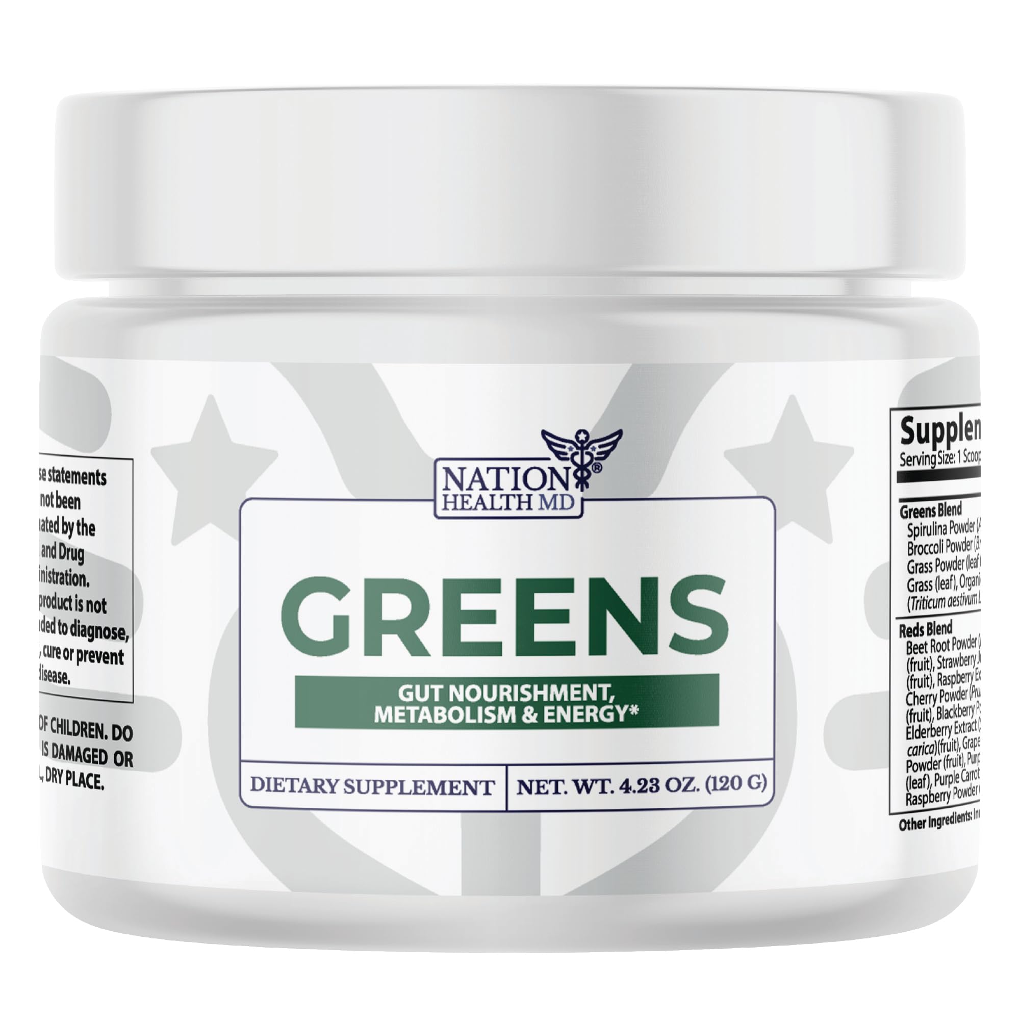 Nation Health MD Greens poudre supergreens pour énergie quotidienne