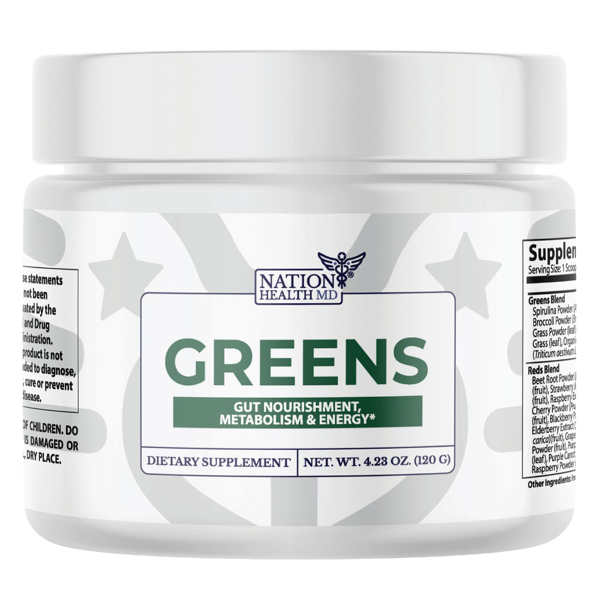 Nation Health MD Greens poudre supergreens pour énergie quotidienne