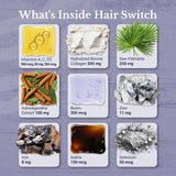 NATION HEALTH MD Hair Switch – étiquette présentant les principaux ingrédients pour les cheveux.