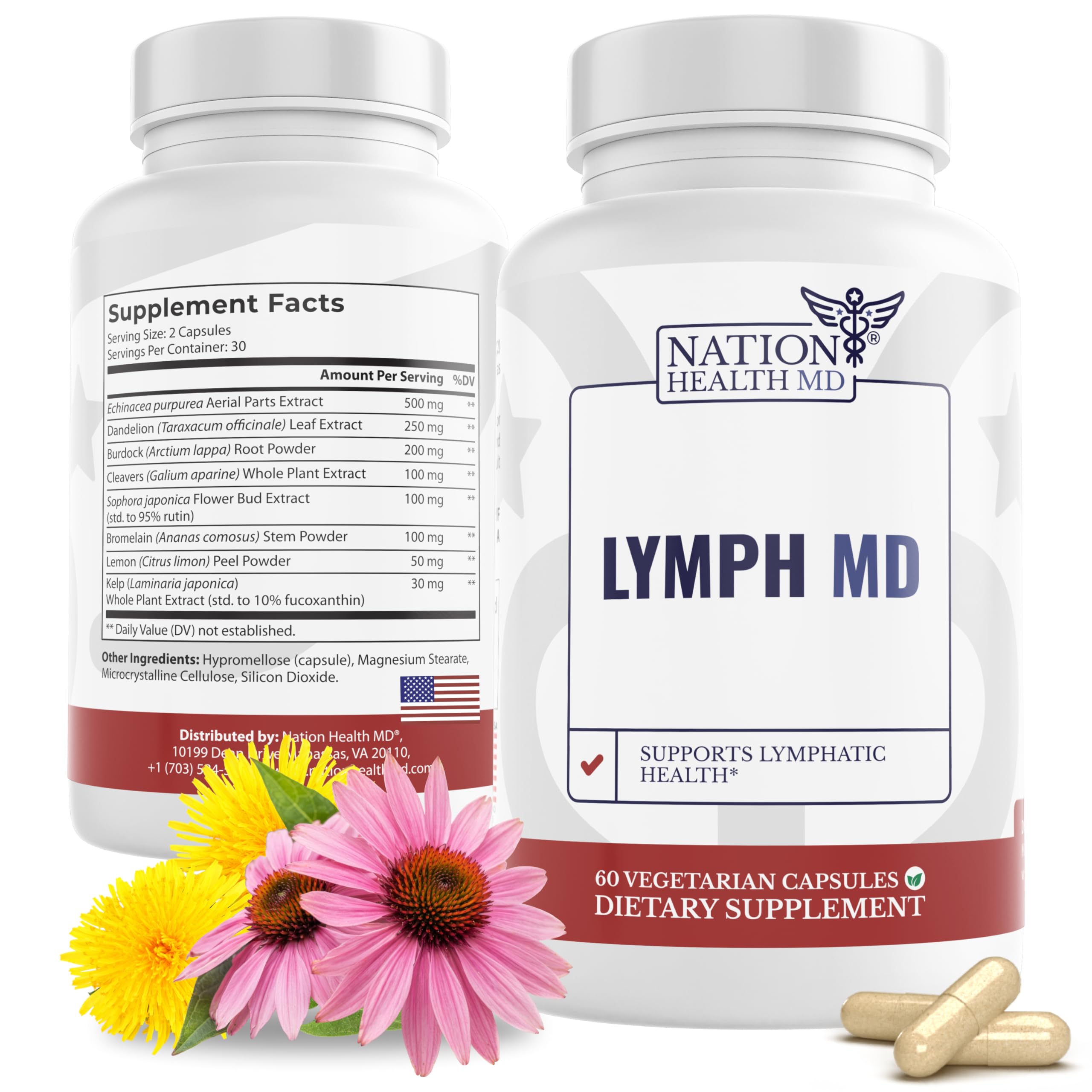 NATION HEALTH MD Lymph MD – bouteille: soutien potentiel du système lymphatique au quotidien.