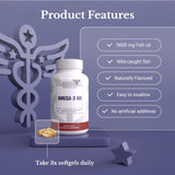 NATION HEALTH MD Omega-3 Formule Pure: sans additifs et pureté garantie.