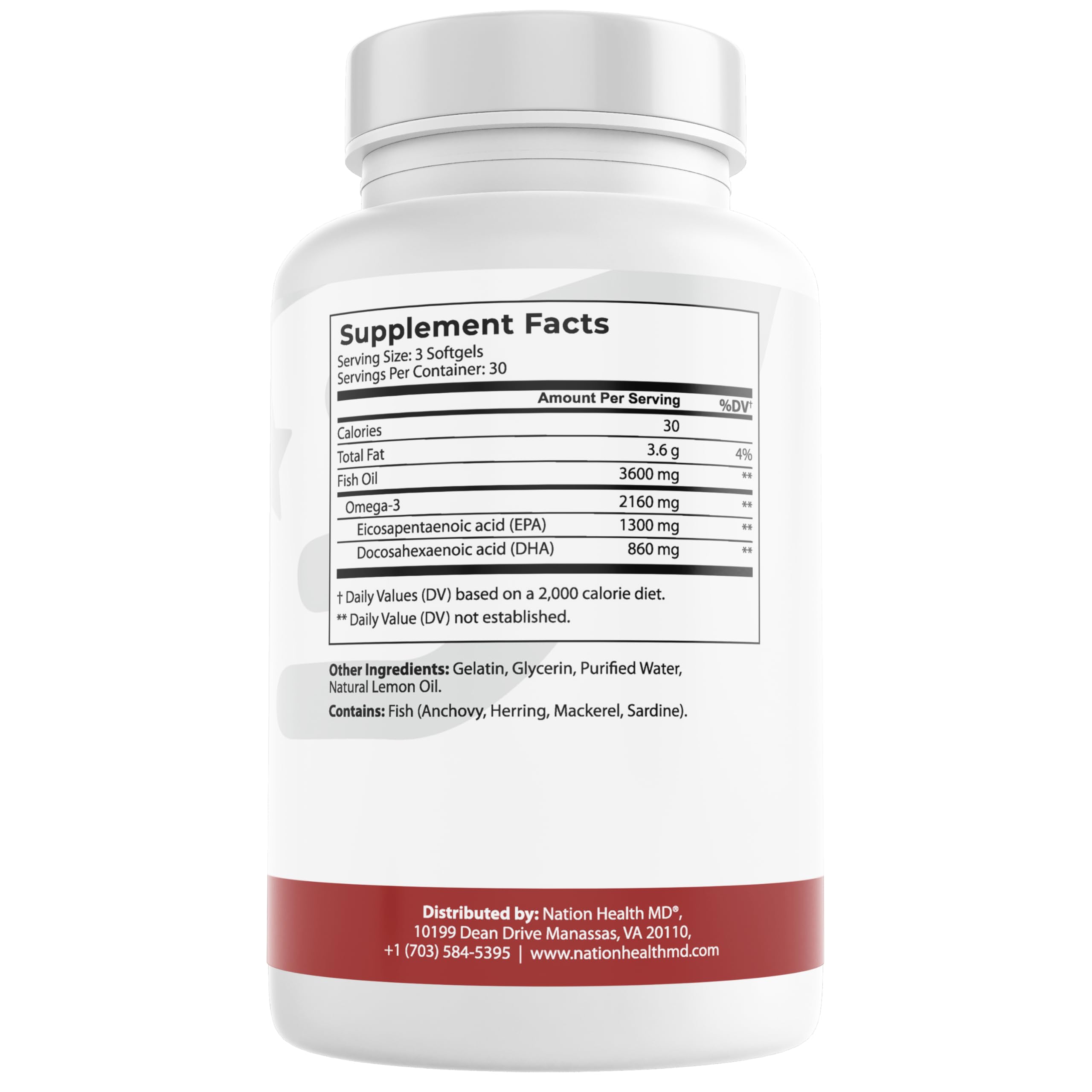 NATION HEALTH MD Omega-3 Gélules: format pratique pour la routine et la concentration.