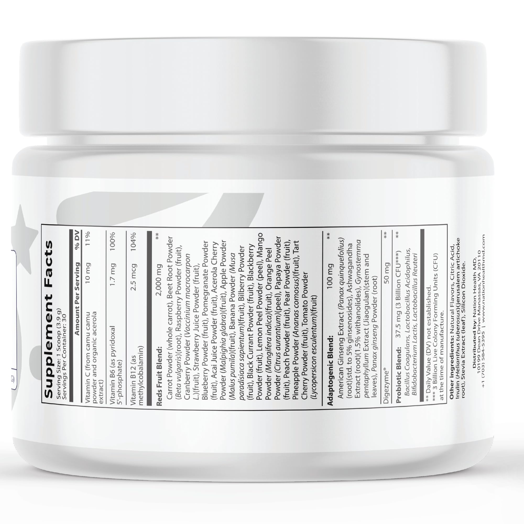 Nation Health MD Reds – cuillère-dose pour un dosage rapide et précis.