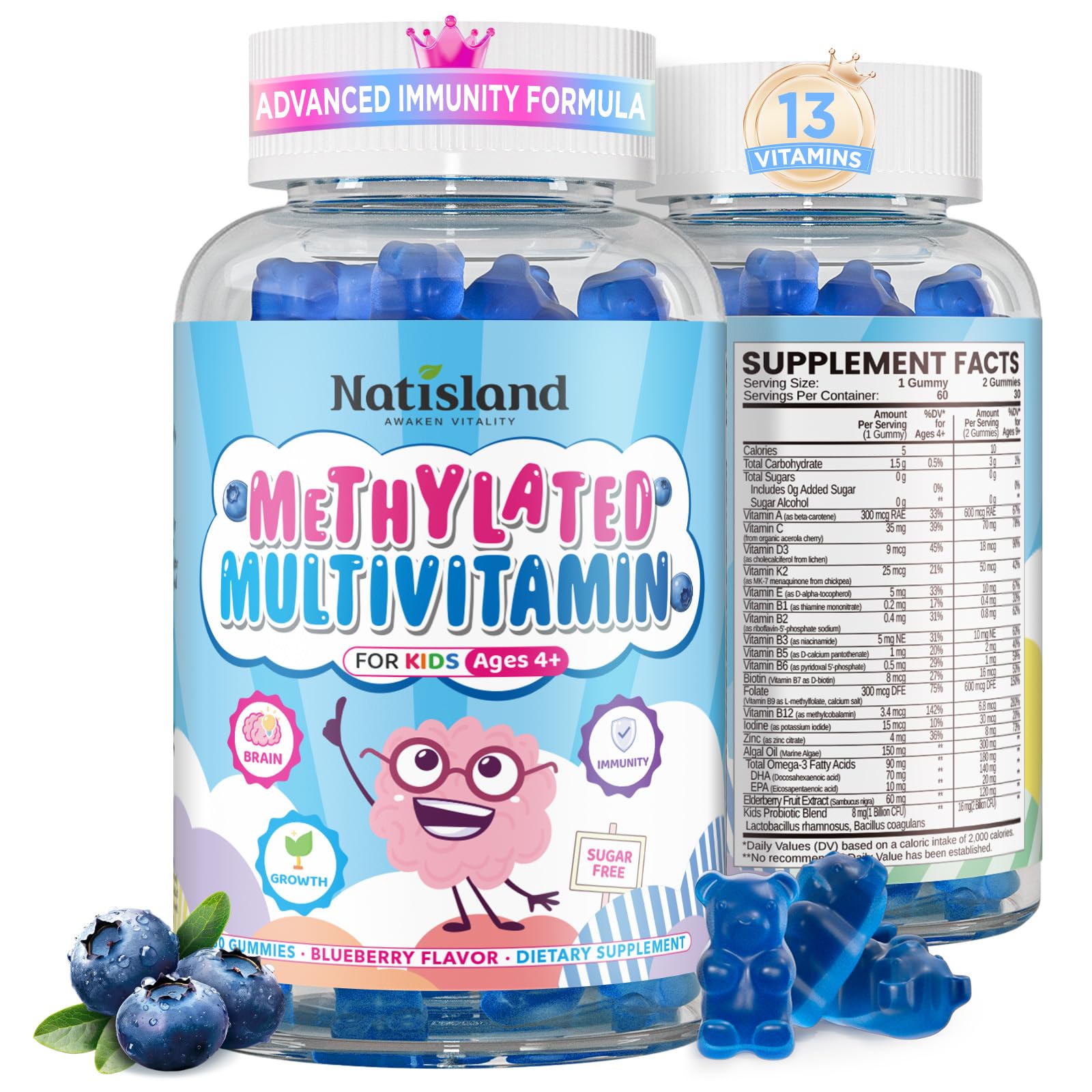 NATISLAND rangement emballage bonbons multivitaminés methylés, pratique pour la routine quotidienne.