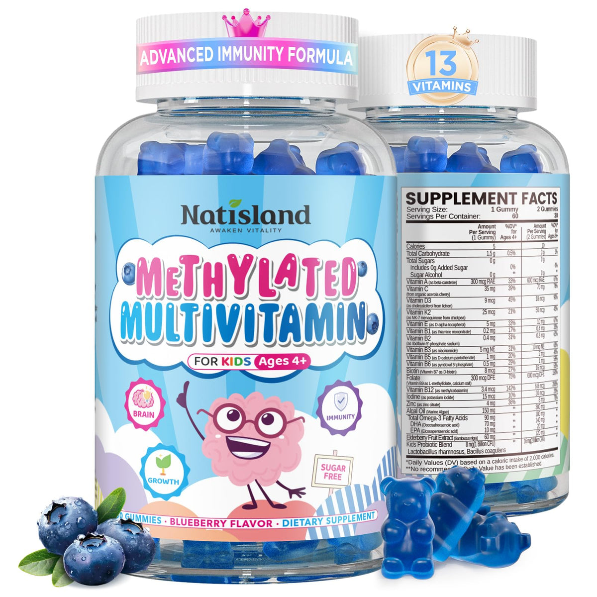 NATISLAND rangement emballage bonbons multivitaminés methylés, pratique pour la routine quotidienne.