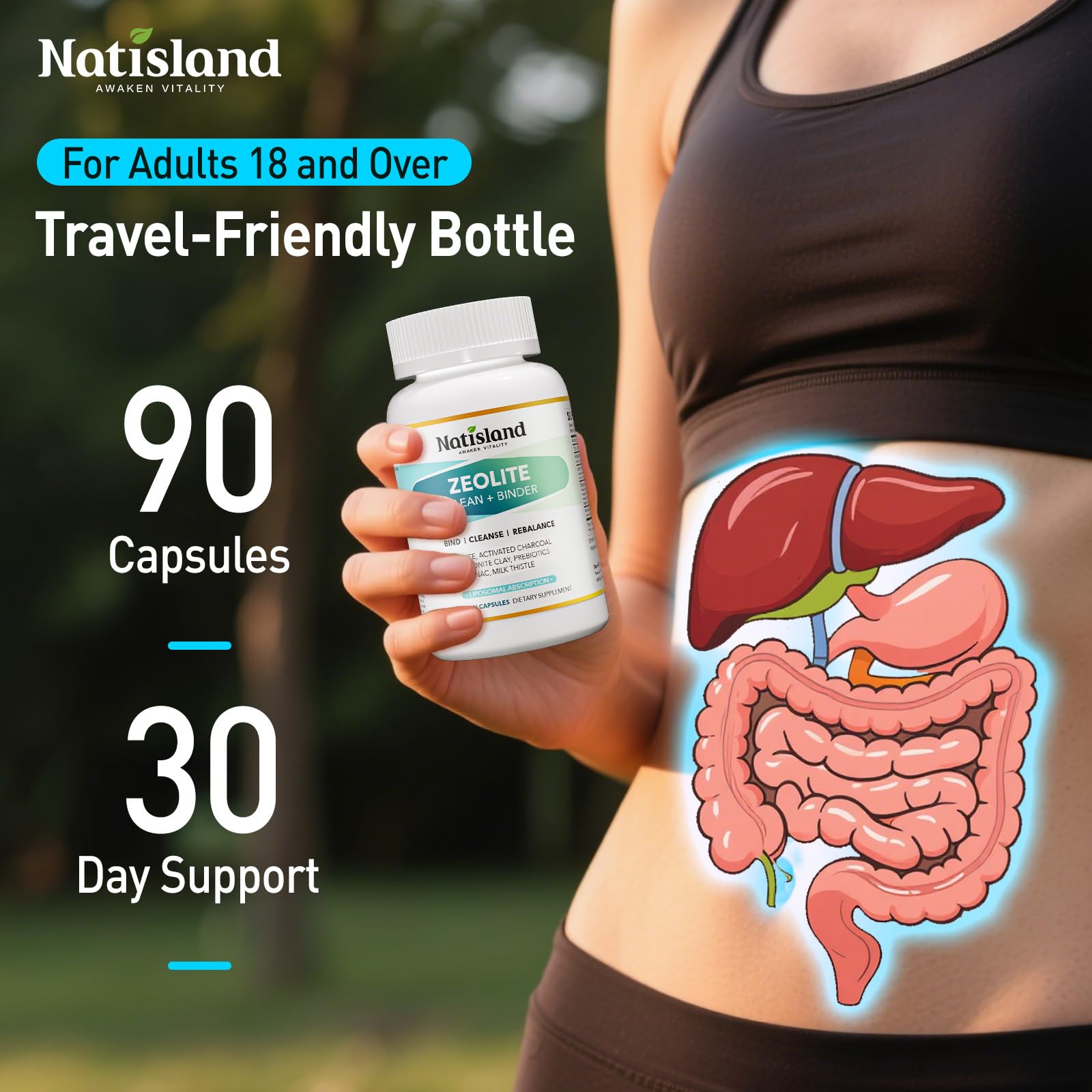 Natisland Capsules-vegan Trois-par-jour: prise facile et routine quotidienne.