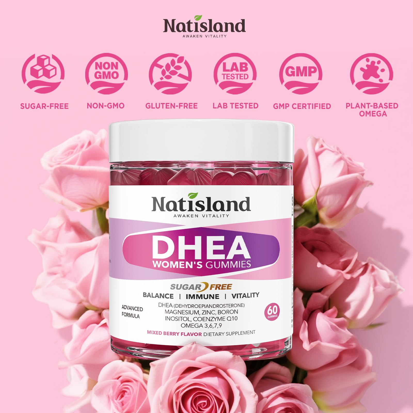 Ubiquinol CoQ10 NATISLAND DHEA pour énergie et vitalité potentielles