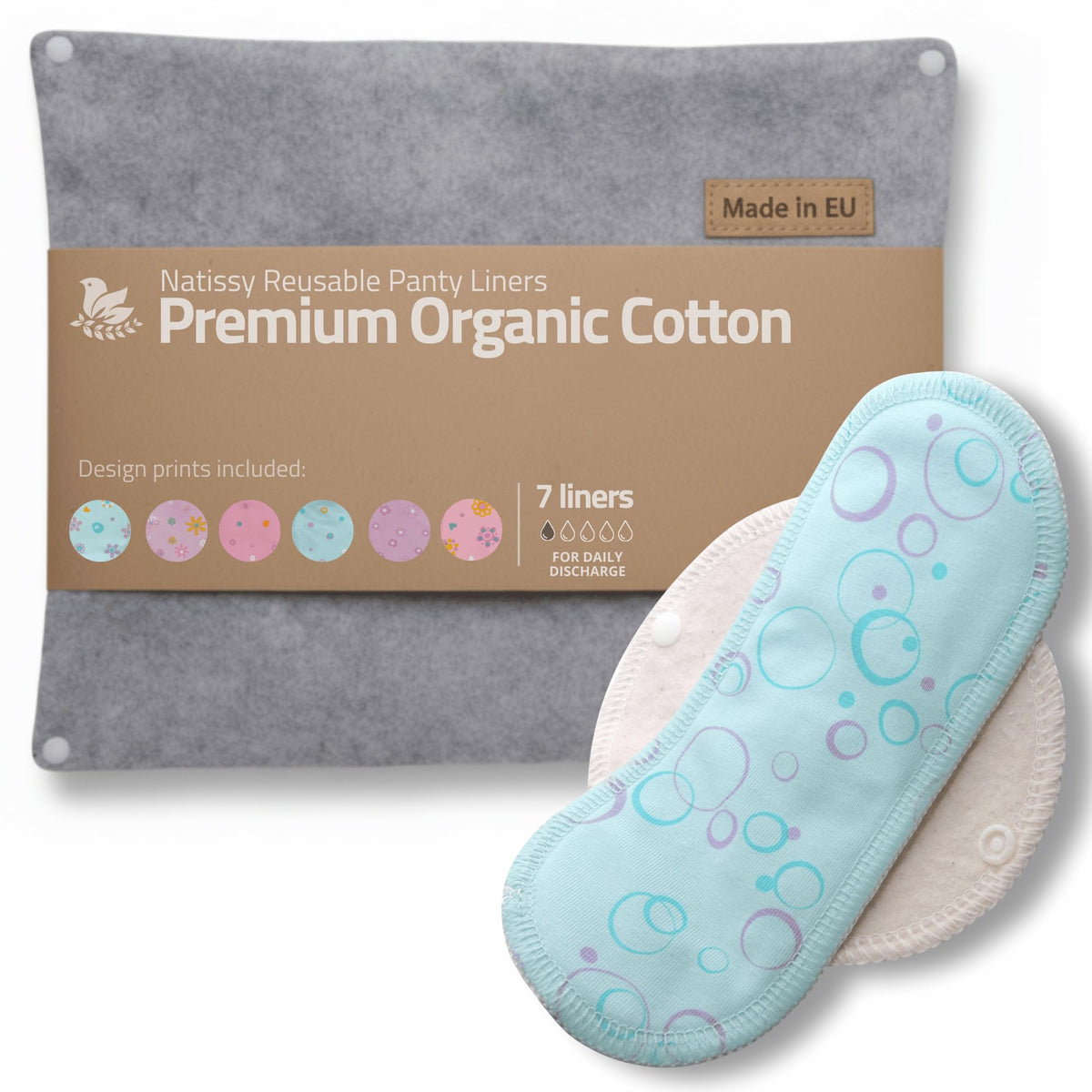 Natissy protège-slips pack 7 petit, coton bio, douceur et discrétion au quotidien.