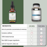 Native Remedies Focus Formula – scène bureau avec le flacon, possibilité de boost de productivité.