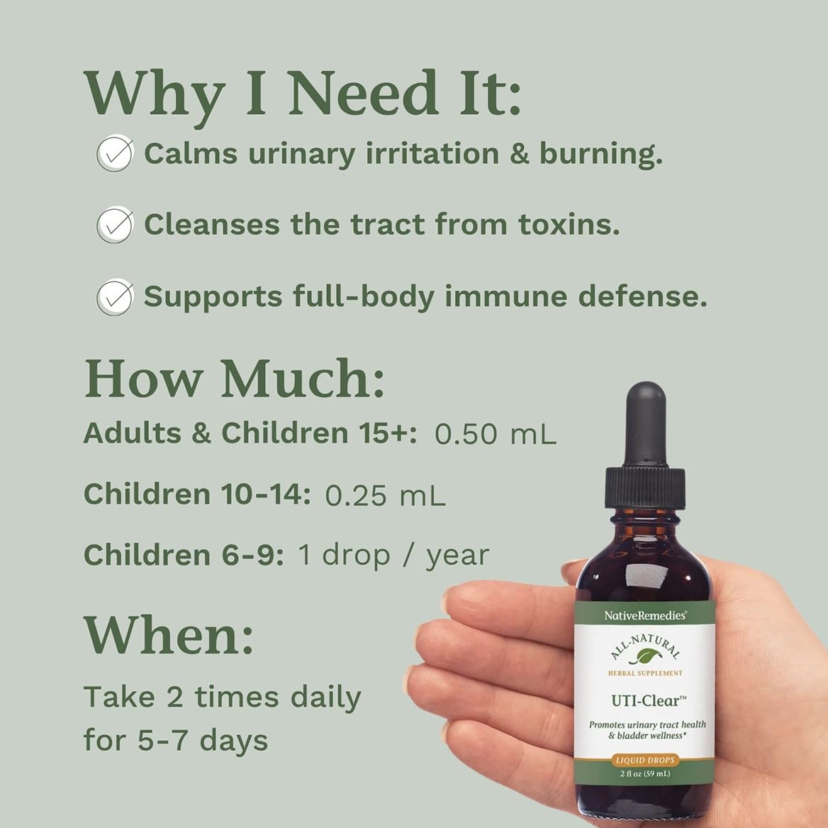 Native Remedies UTI-Clear - boite exterieure du produit en rayon.
