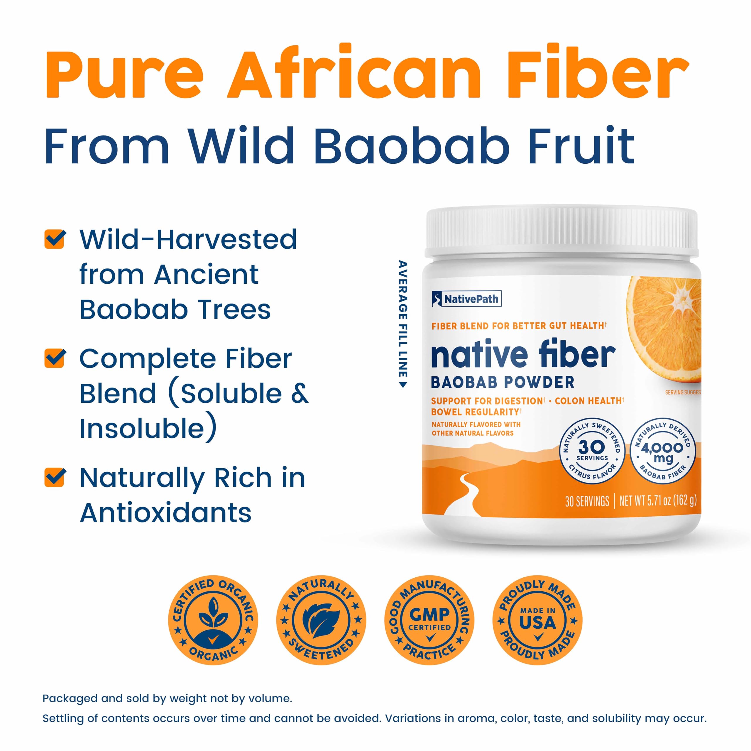 Baobab Sauvage d'Afrique — ingrédients naturels et source durable.