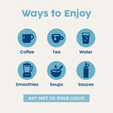 NativePath Bone Health Mélange dans une boisson, poudre neutre pour une consommation facile.